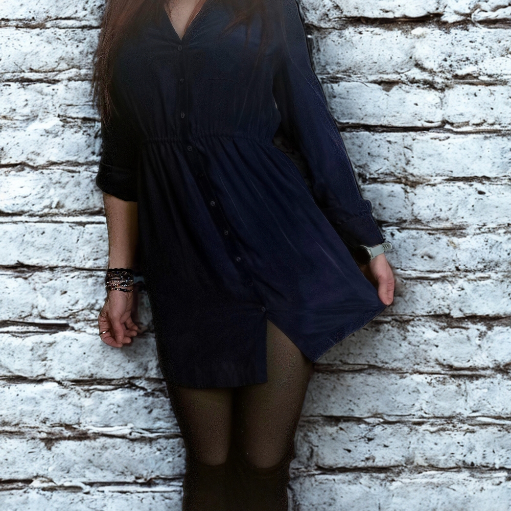 Sunshine & Shadow Navy Blouse - Picture 2 of 7